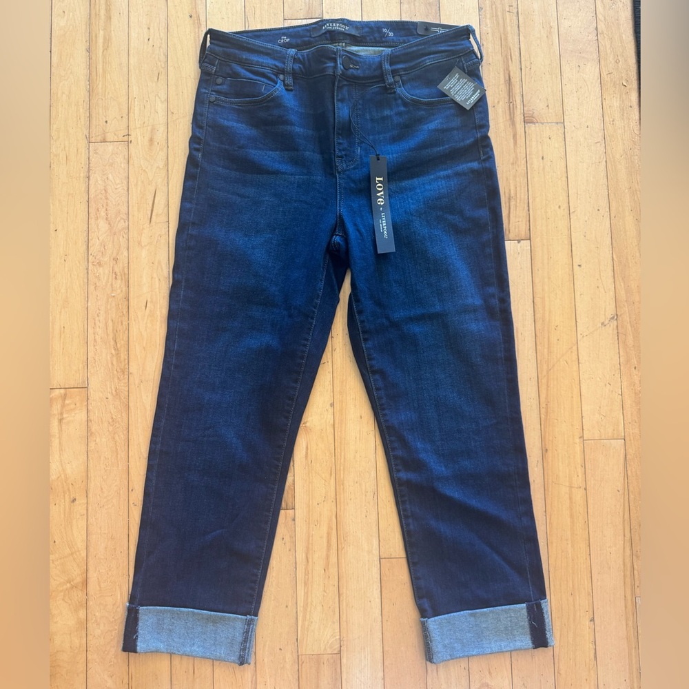 NWT Liverpool Los Angeles Dark Blue Charlie Crop Jeans
